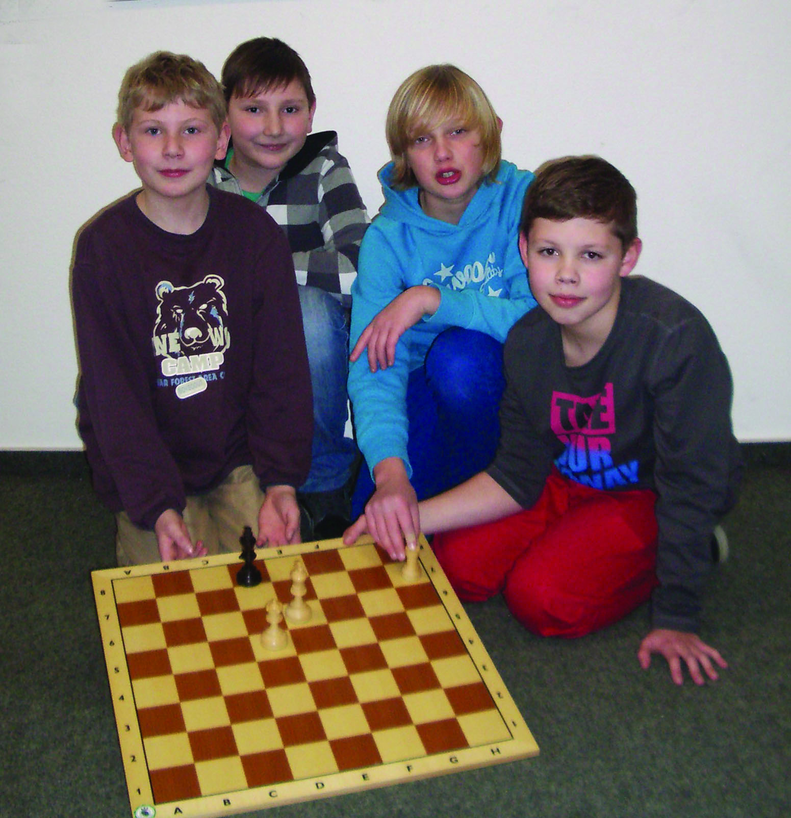 Bild von links nach rechts: Ryhs Tedeschi, Daniel Dick, Luke Bergmeier und Fynn Seewald. 